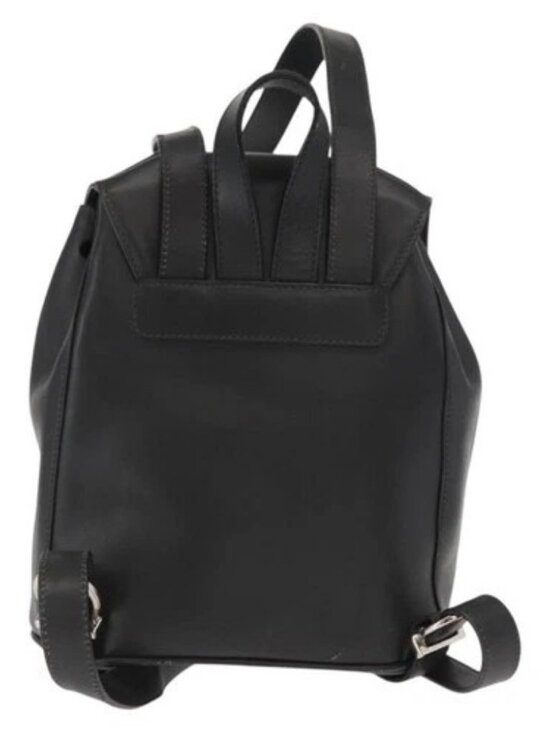 Salvatore Ferragamo Gancini Backpack Leather Black Silver Auth BA9687 main image 11